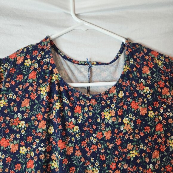 Old Navy LS Knit Swing Dress Navy Floral Size XL – Rayon Blend - Picture 3 of 8